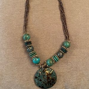 Necklace with colored stones